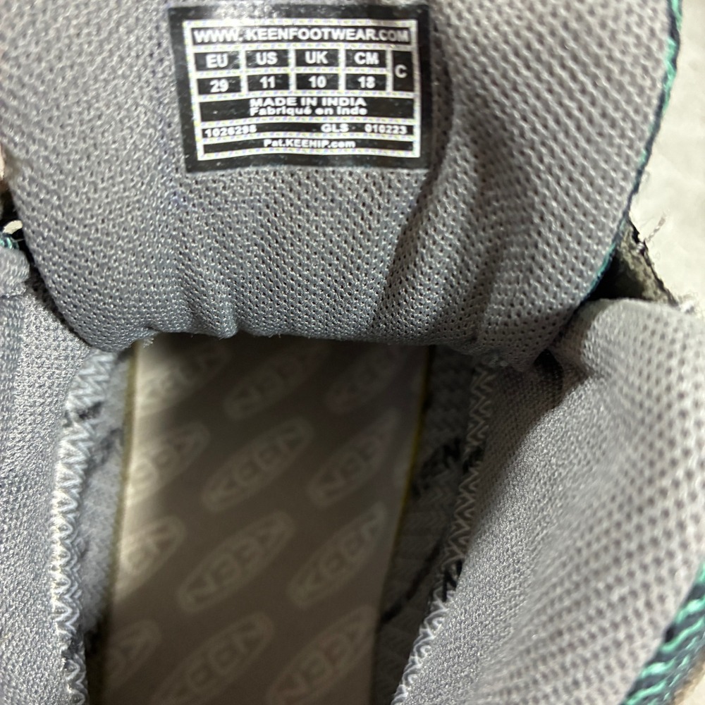 Keen Kids Waterproof Hiking Boots Size 11 Grey Teal Mid - Picture 8 of 10
